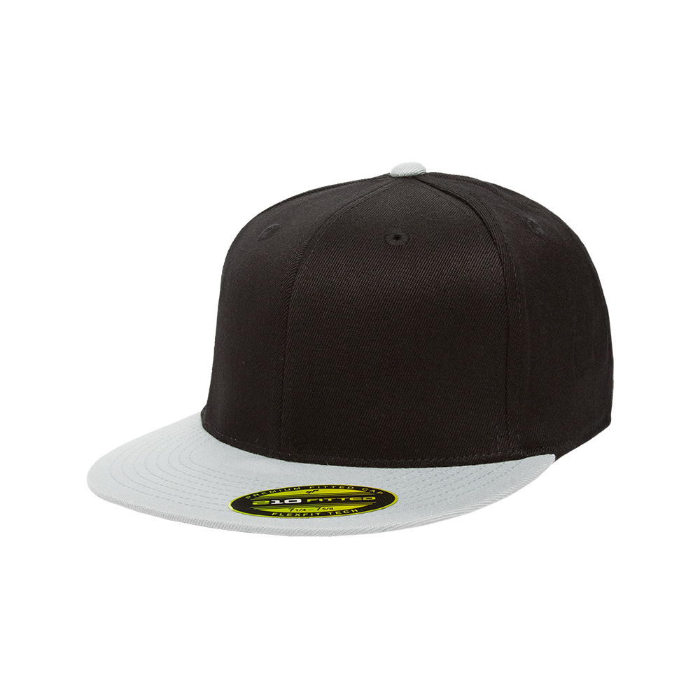 Flexfit 210T® Fitted 2-Tone Cap (Black/Grey)