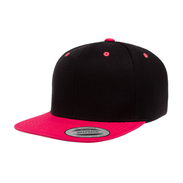 YP Classics® Premium Snapback Cap - 2 Tone 6089MT(Black/Neon Pink)