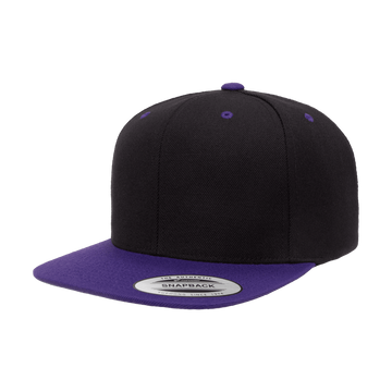 YP Classics® Premium Snapback Cap - 2 Tone 6089MT (Black/Purple)