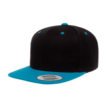 YP Classics® Premium Snapback Cap - 2 Tone 6089MT (Black/Teal)