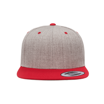 YP Classics® Premium Snapback Cap - 2 Tone 6089MT (Heather Grey/Red)