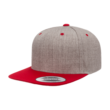 YP Classics® Premium Snapback Cap - 2 Tone 6089MT (Heather Grey/Red)