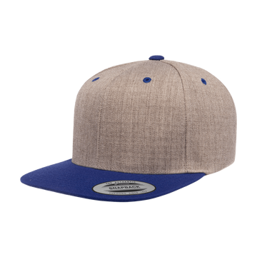 YP Classics® Premium Snapback Cap - 2 Tone 6089MT (Heather Grey/Royal)