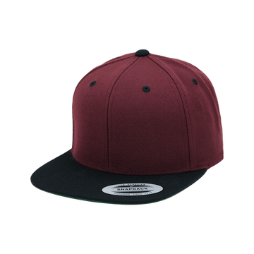 YP Classics® Premium Snapback Cap - 2 Tone 6089MT (Maroon/Black)